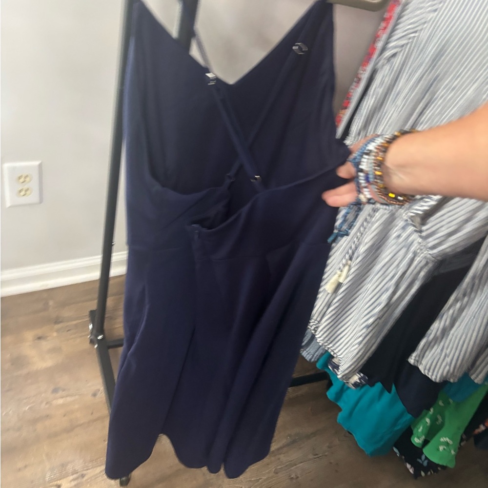 Elegant Navy Backless Dress